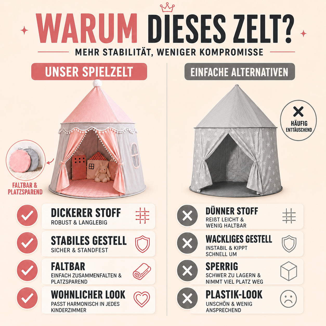 Nordspur | CastleNook Faltbares Kinder-Spielzelt