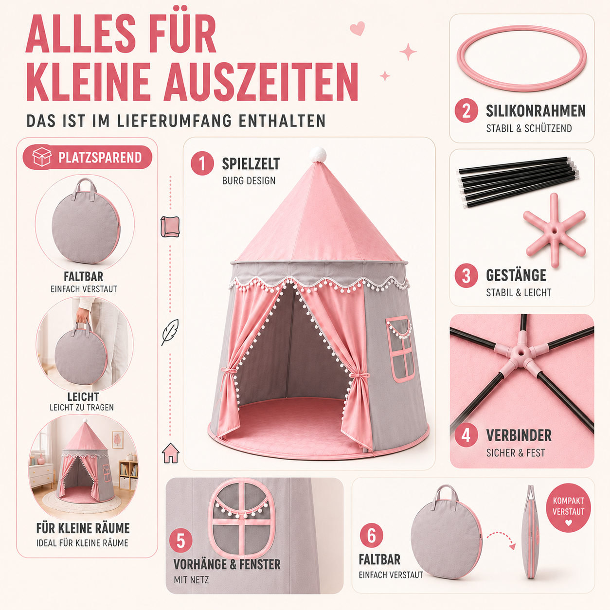 Nordspur | CastleNook Faltbares Kinder-Spielzelt