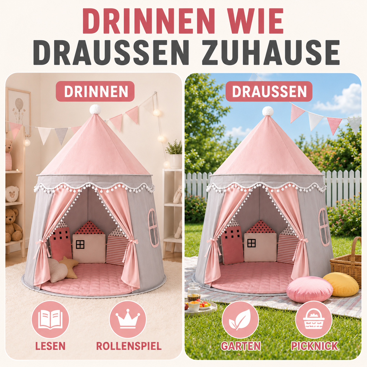 Nordspur | CastleNook Faltbares Kinder-Spielzelt