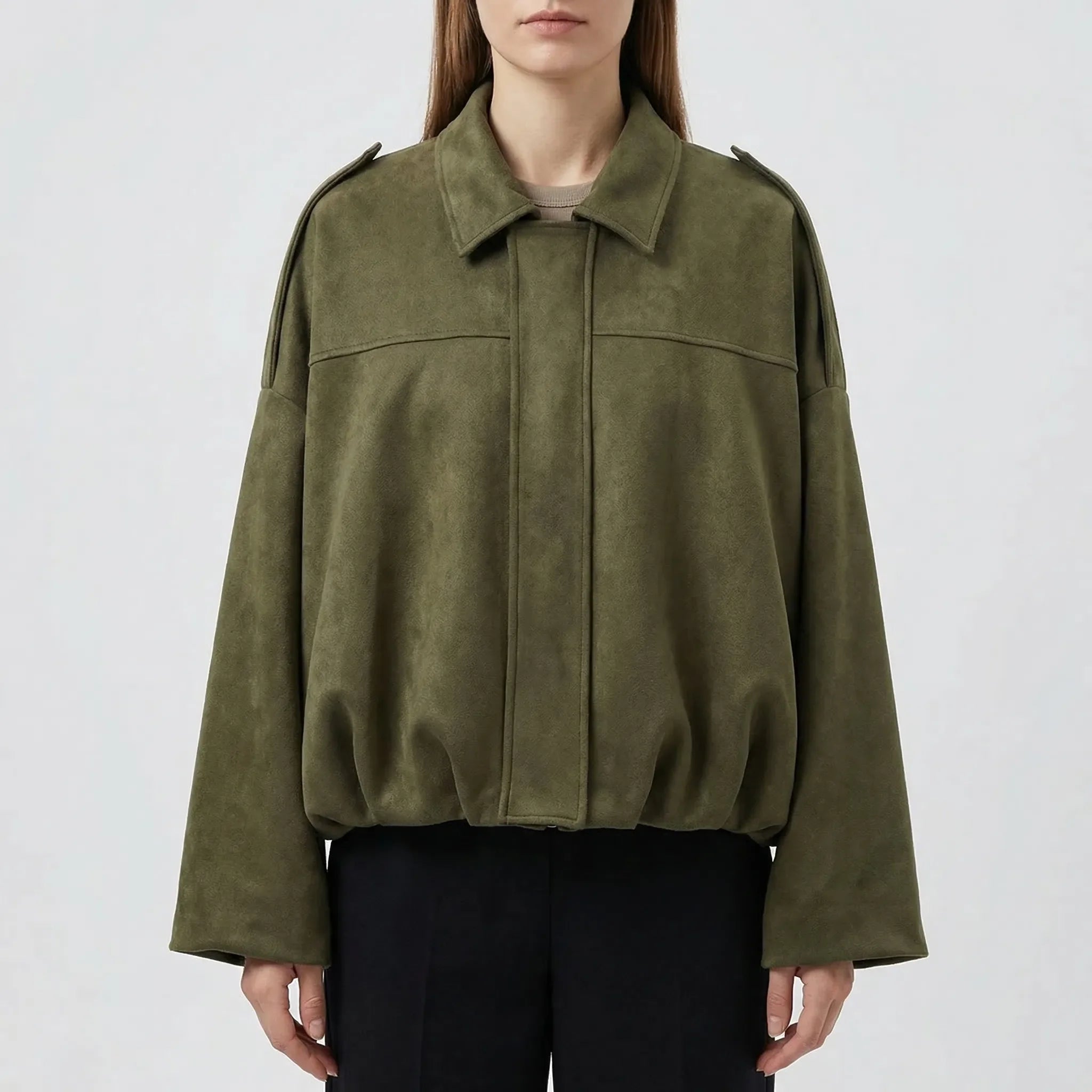 Damen Zweiteiler Set mit High-Waist Shorts und Longline Jacke