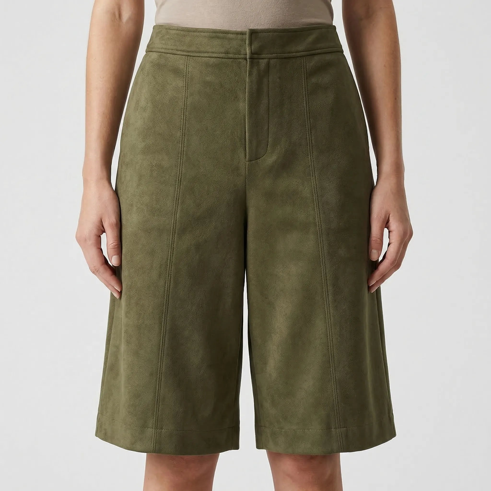 Damen Zweiteiler Set mit High-Waist Shorts und Longline Jacke