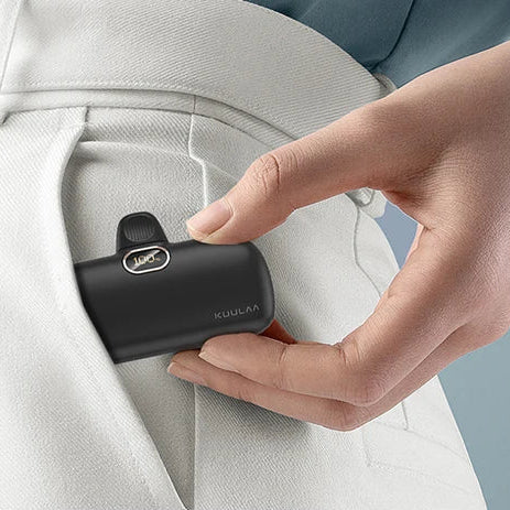 Kompakte Powerbank 5000mAh mit digitaler Akkuanzeige und USB-C