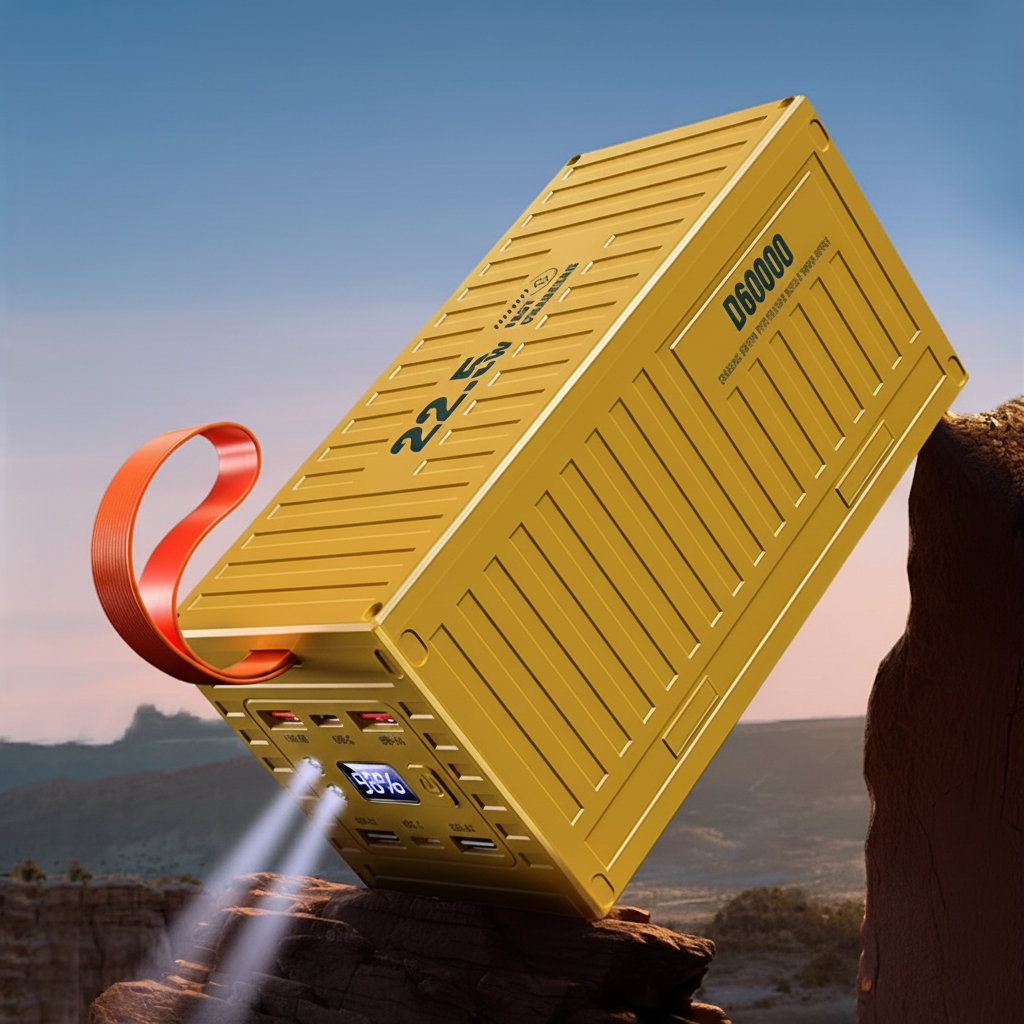 Hochkapazitäts-Powerbank mit Schnellladen und LED-Leuchte