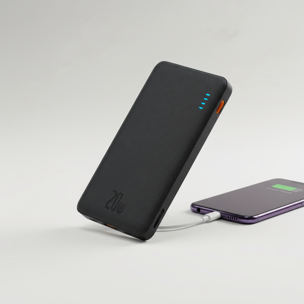 Tragbare Powerbank 20W Schnellladung integrierte Kabel dual port