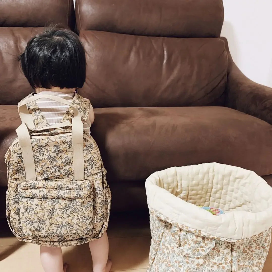 Gesteppter Kinderrucksack Baumwolle mit verstellbaren Schultergurten