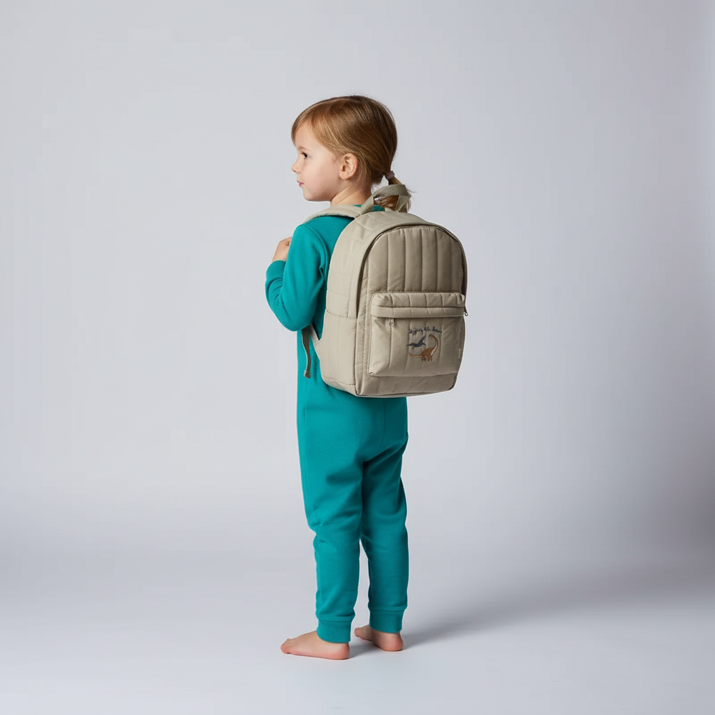 Gesteppter Kinderrucksack Baumwolle mit verstellbaren Schultergurten