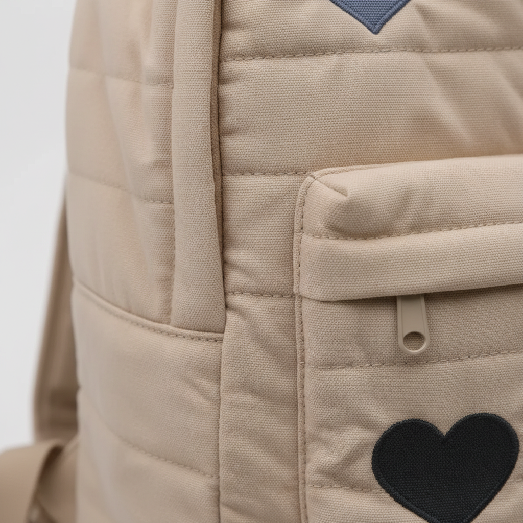 Gesteppter Kinderrucksack Baumwolle mit verstellbaren Schultergurten