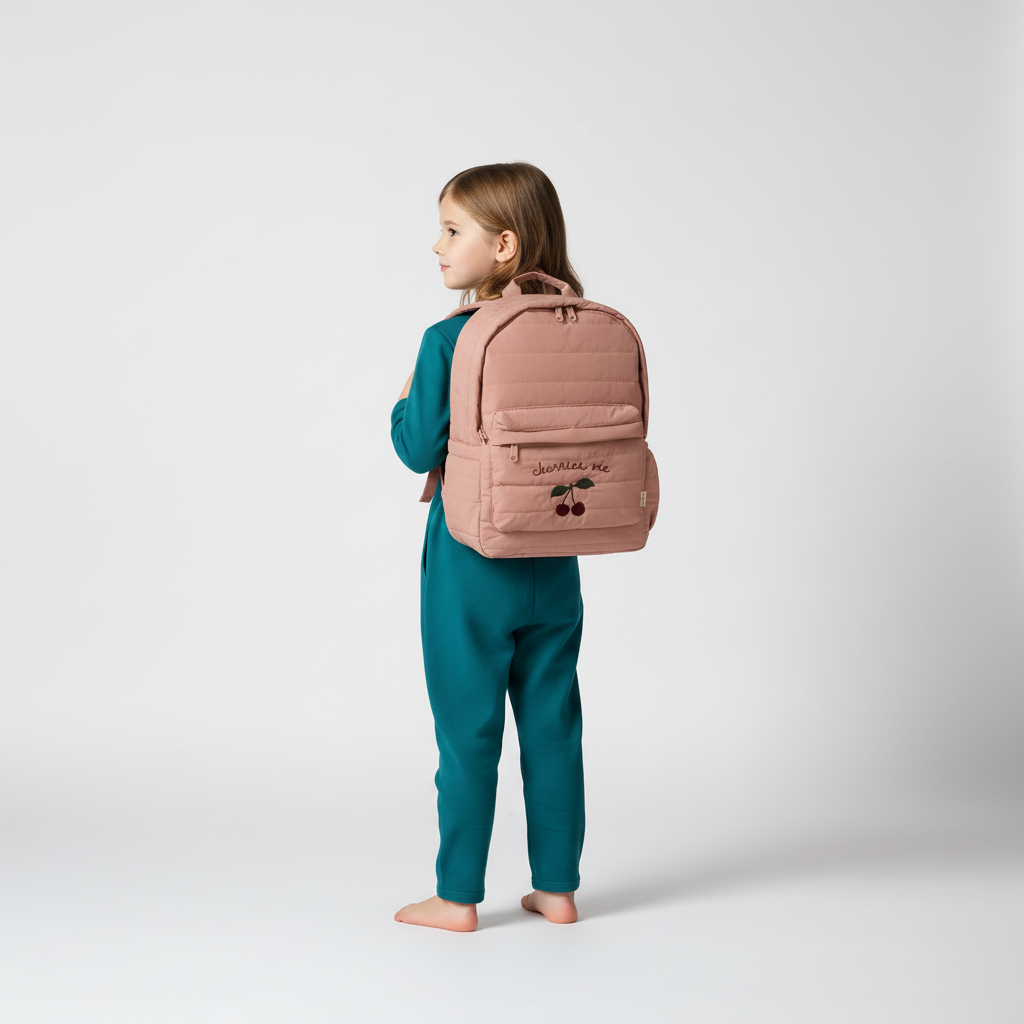 Gesteppter Kinderrucksack Baumwolle mit verstellbaren Schultergurten