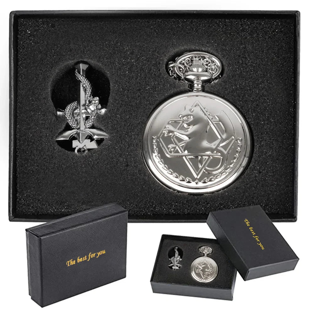 Taschenuhr Geschenkset mit Anhänger in Geschenkbox