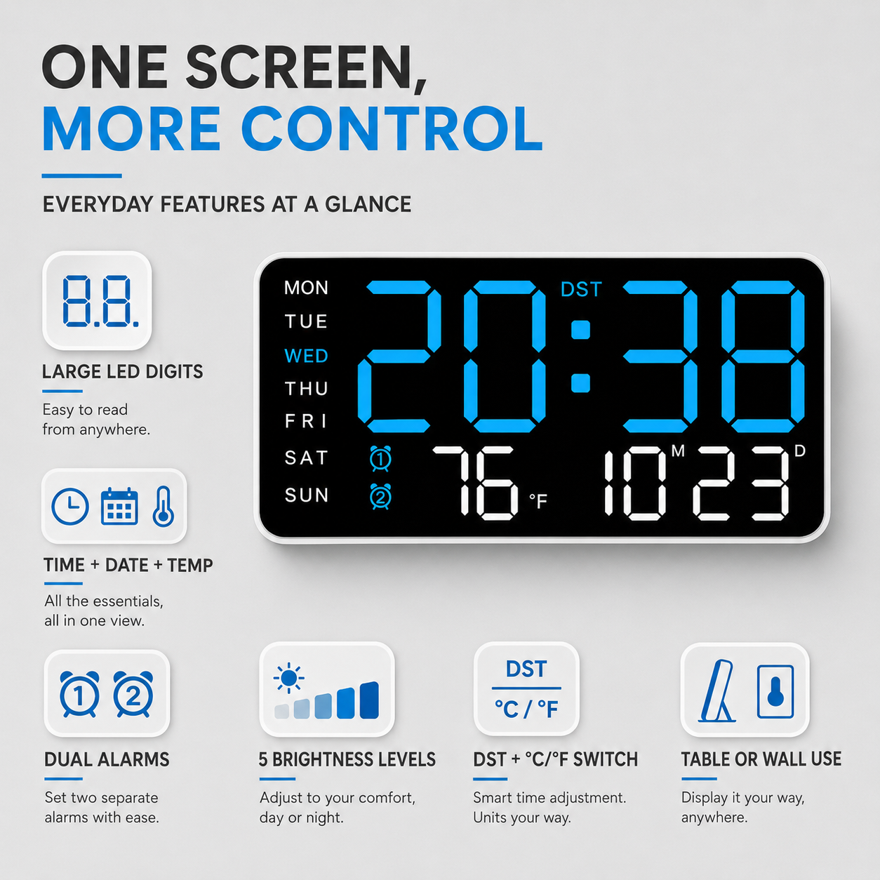 Nordspur | ChronoVista Intelligente digitale Wanduhr