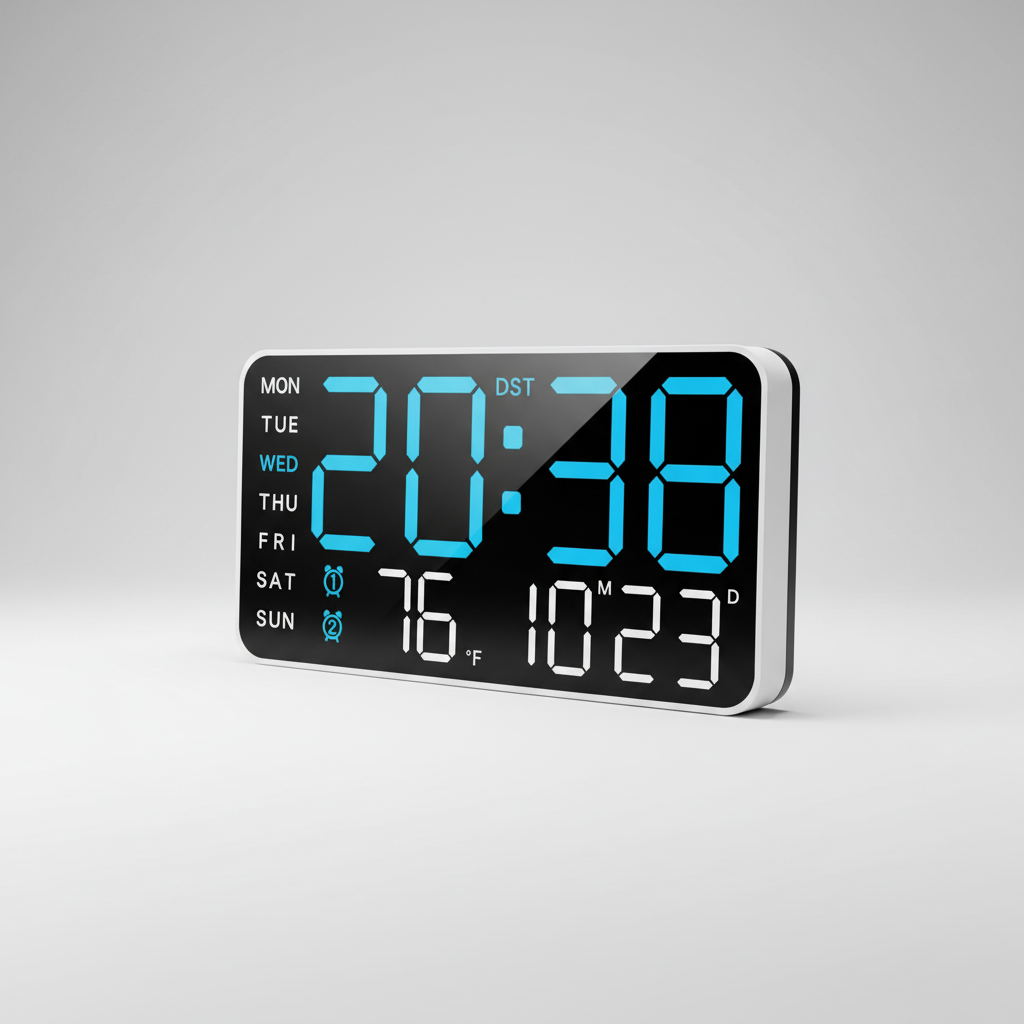 Digitale Wanduhr mit großem LED-Display Zeit Temperatur Datum