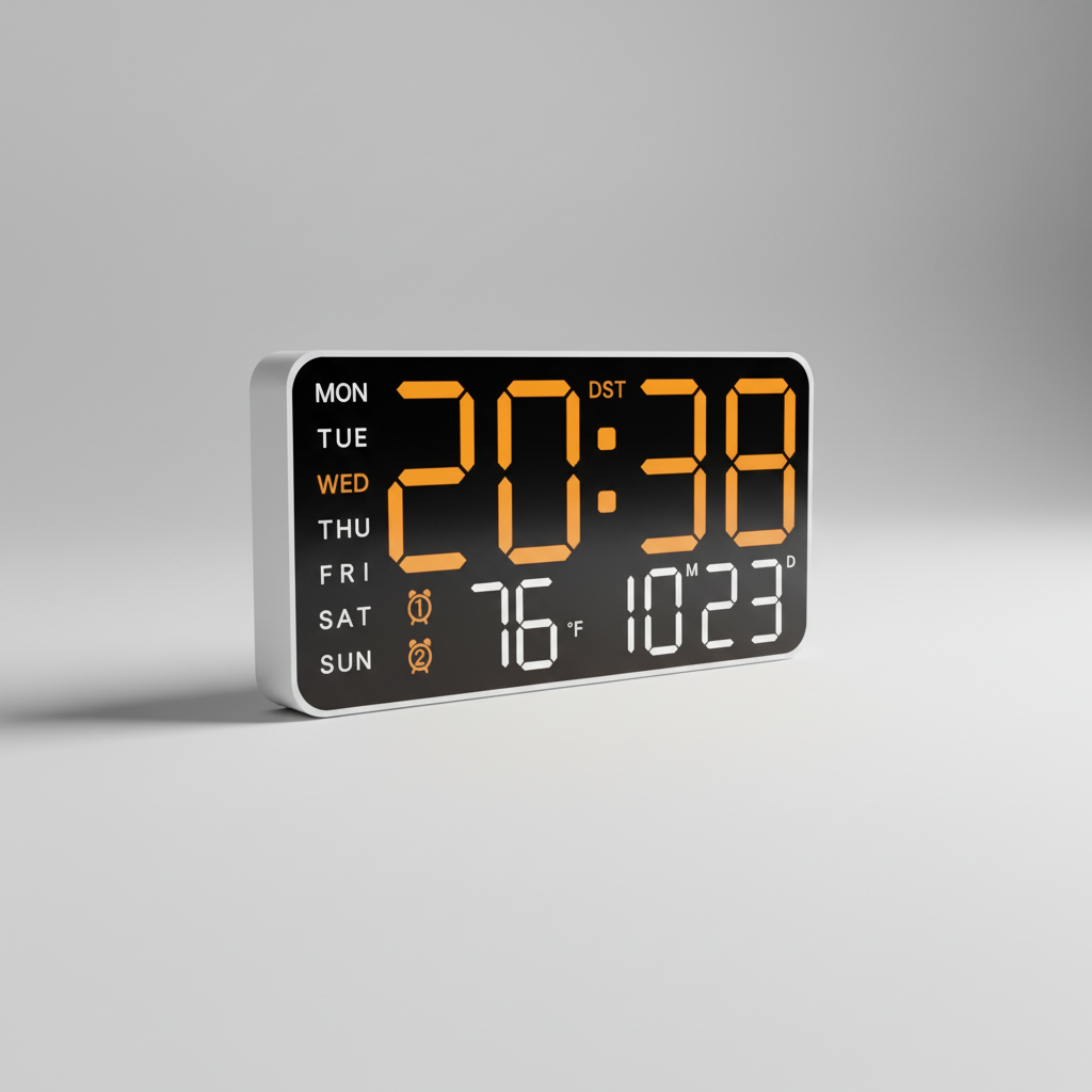 Digitale Wanduhr mit großem LED-Display Zeit Temperatur Datum