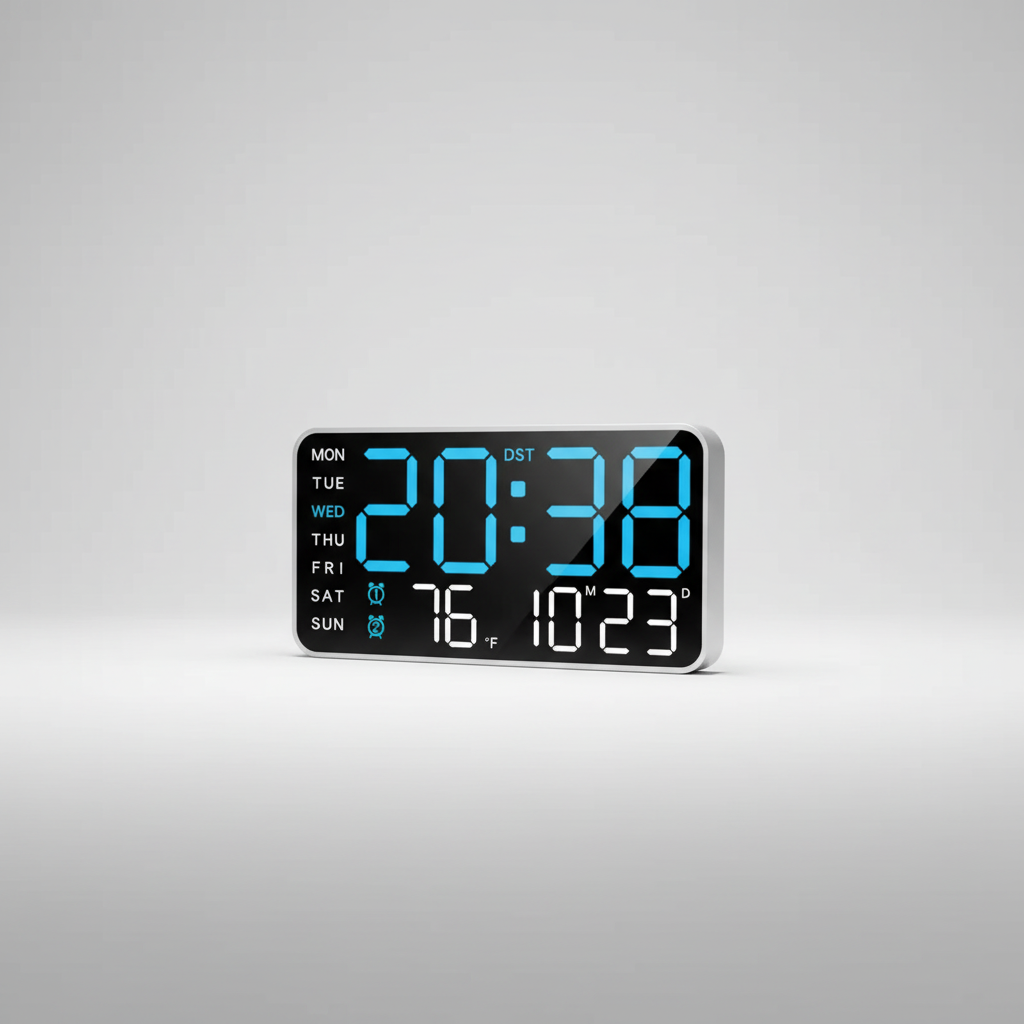 Digitale Wanduhr mit großem LED-Display Zeit Temperatur Datum