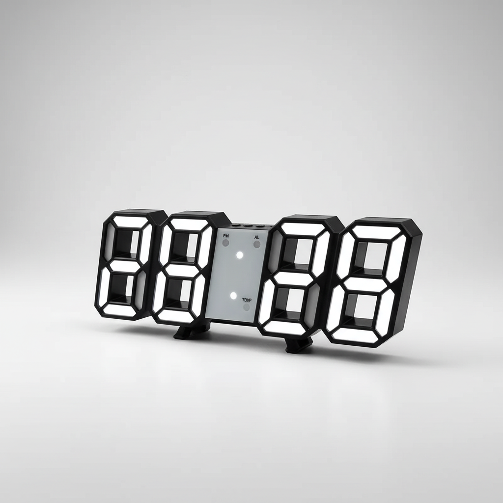 Moderne LED-Digitalwandhuhr mit großem Display Zeit Datum Temperatur