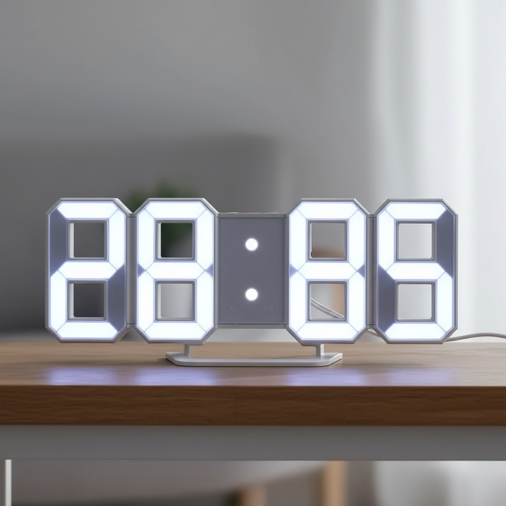 Moderne LED-Digitalwandhuhr mit großem Display Zeit Datum Temperatur