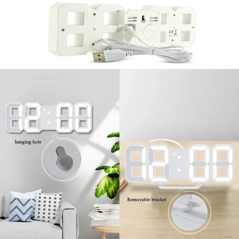 Moderne LED-Digitalwandhuhr mit großem Display Zeit Datum Temperatur