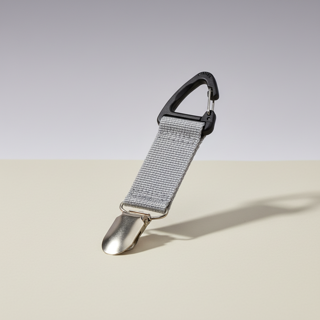 Hutklipp Metallklipp mit Webriemen für sichere Befestigung an Taschen