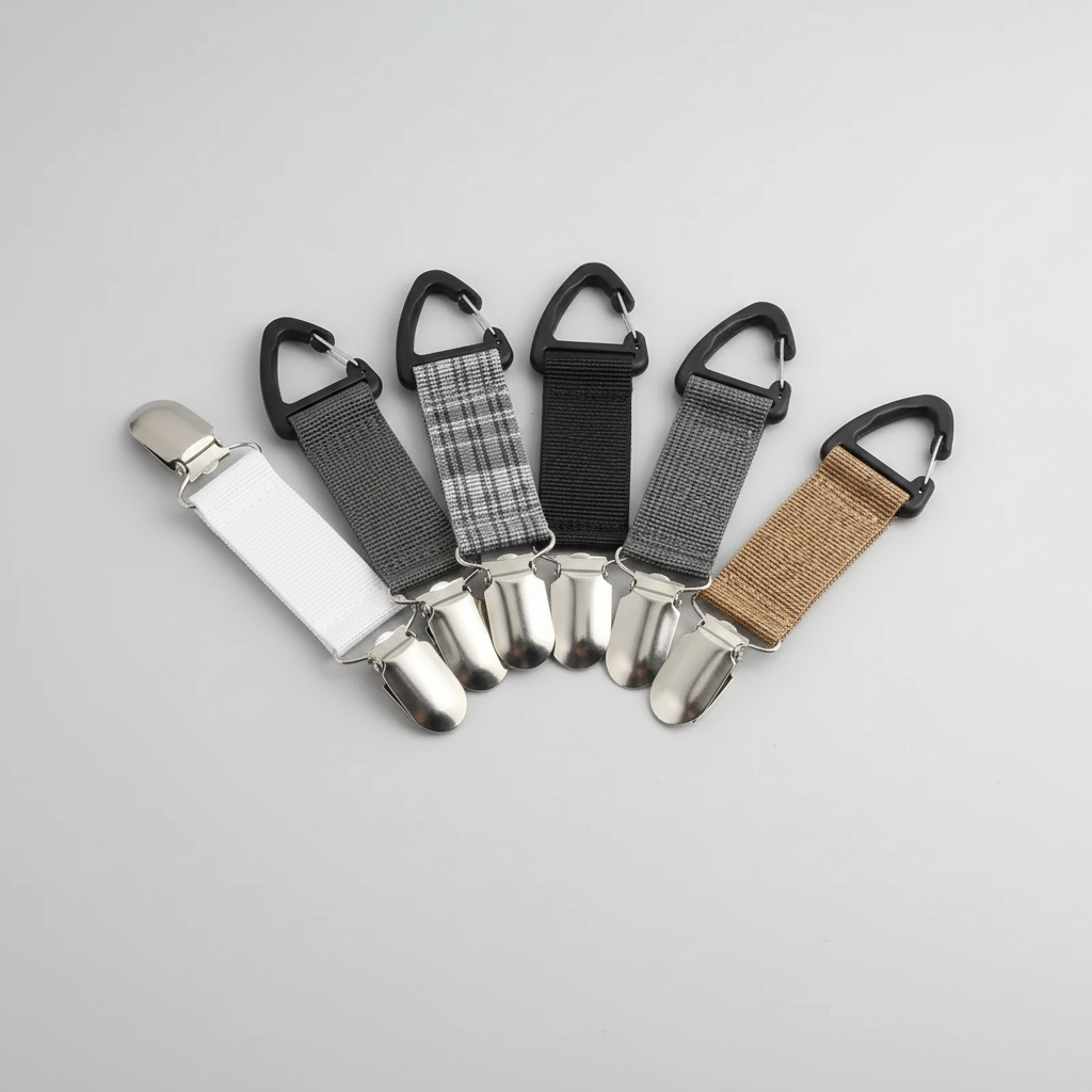 Hutklipp Metallklipp mit Webriemen für sichere Befestigung an Taschen