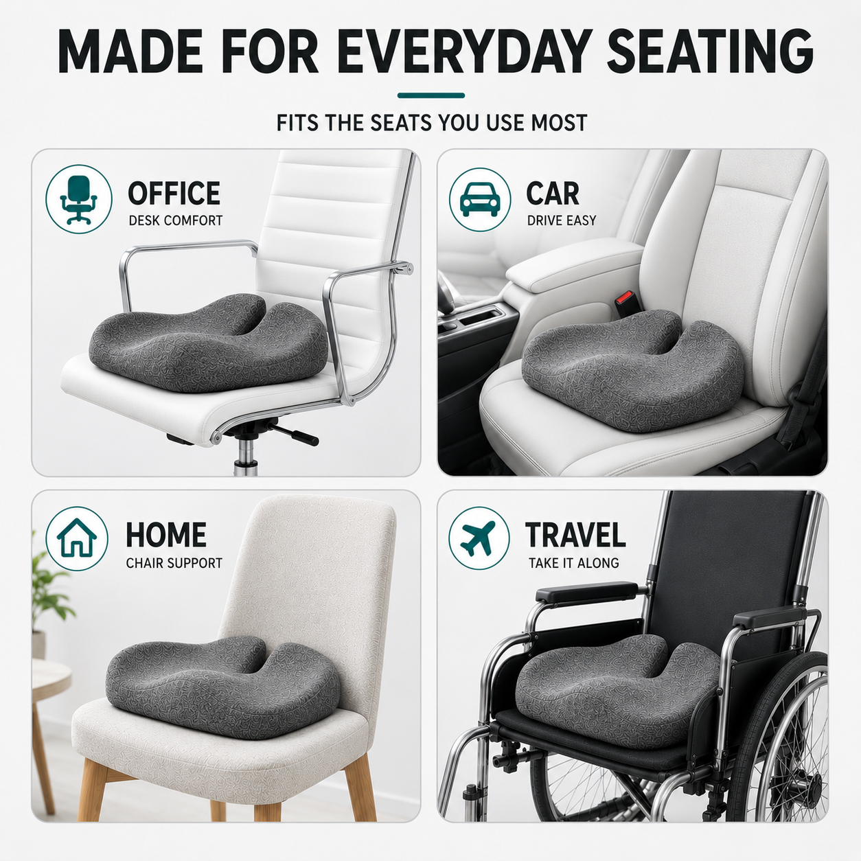 Nordspur | CoccySoothe Ergonomisches Sitzkissen mit Steißbeinstütze