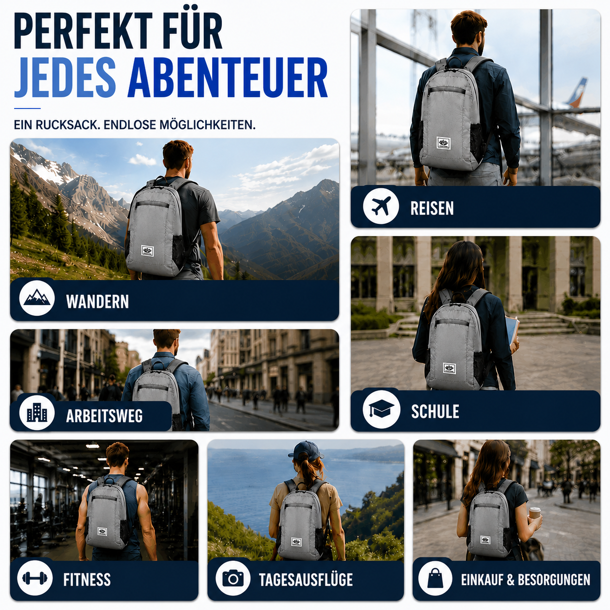 Nordspur | Compactrek Faltbarer 20L Outdoor-Tagesrucksack