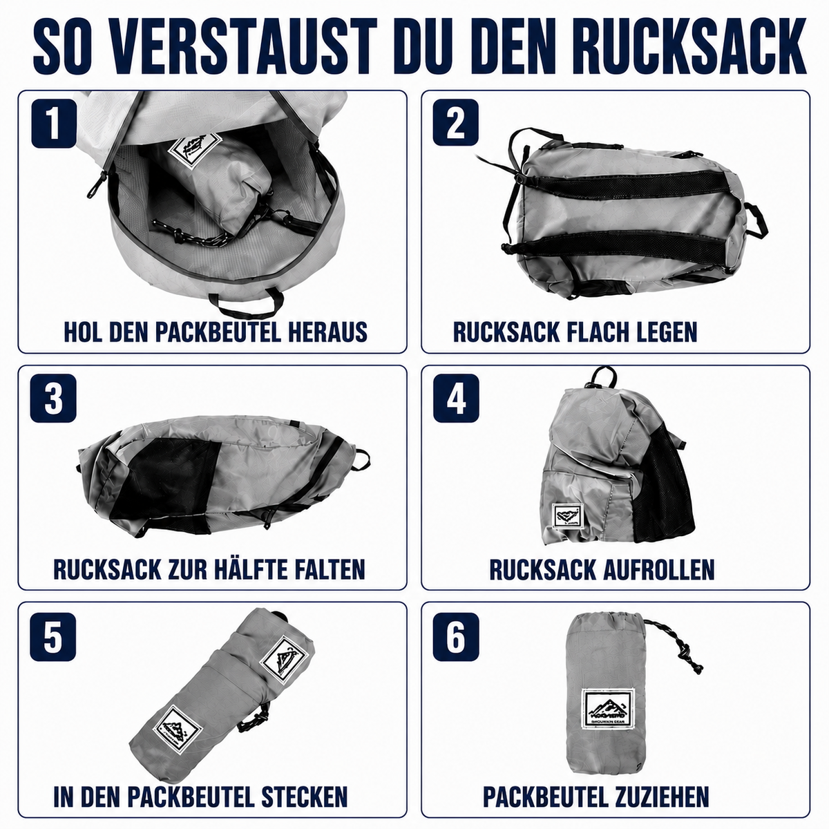 Nordspur | Compactrek Faltbarer 20L Outdoor-Tagesrucksack
