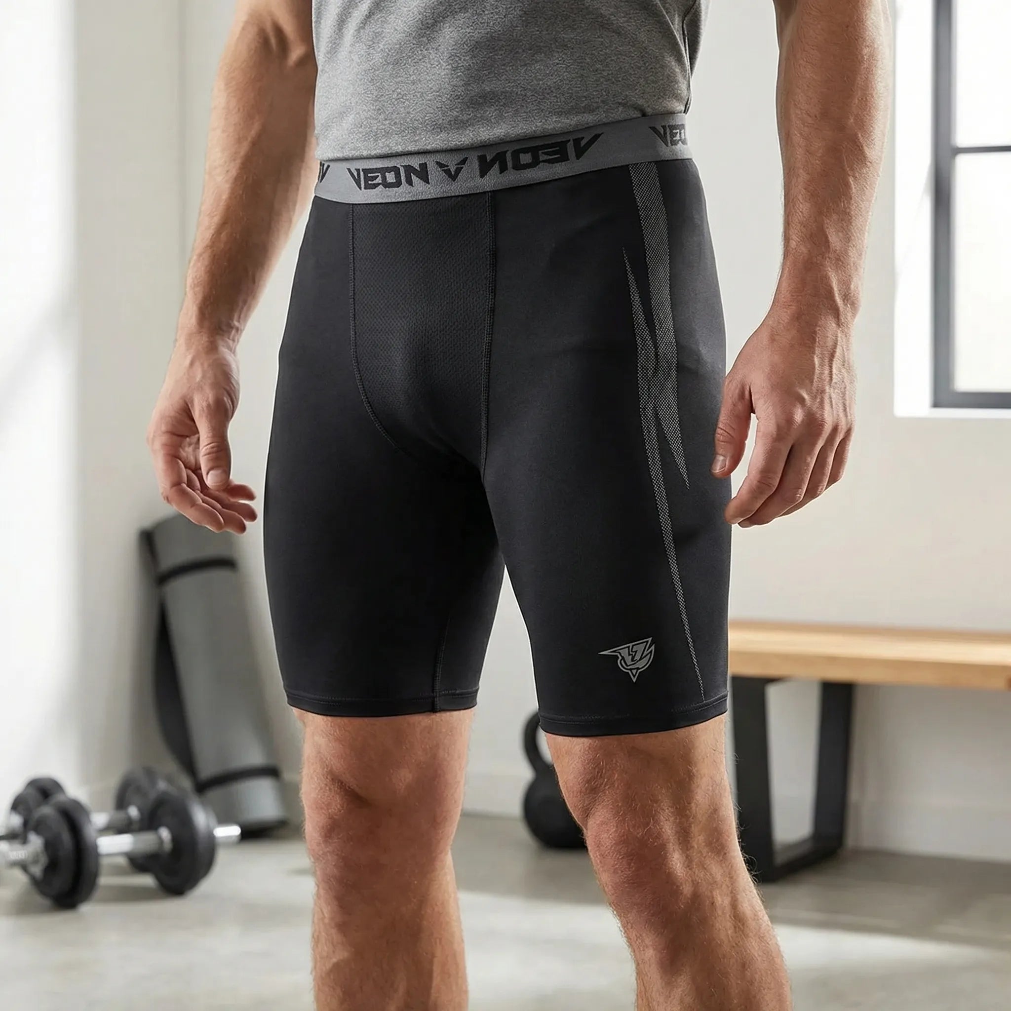 Herren-Kompressions-Shorts enganliegend Vierrichtungs-Stretch Training