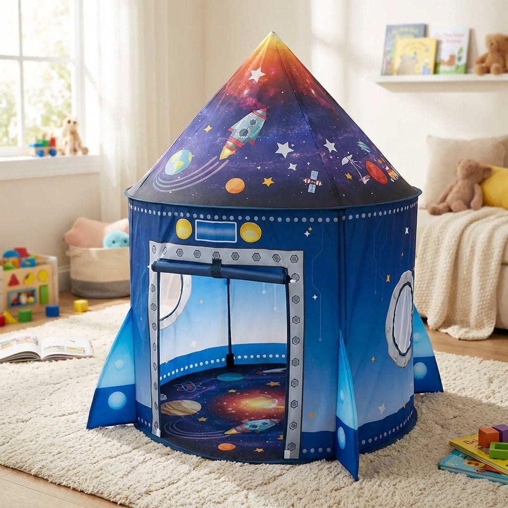 Pop-up Raketenzelt für Kinder mit Weltraum-Design
