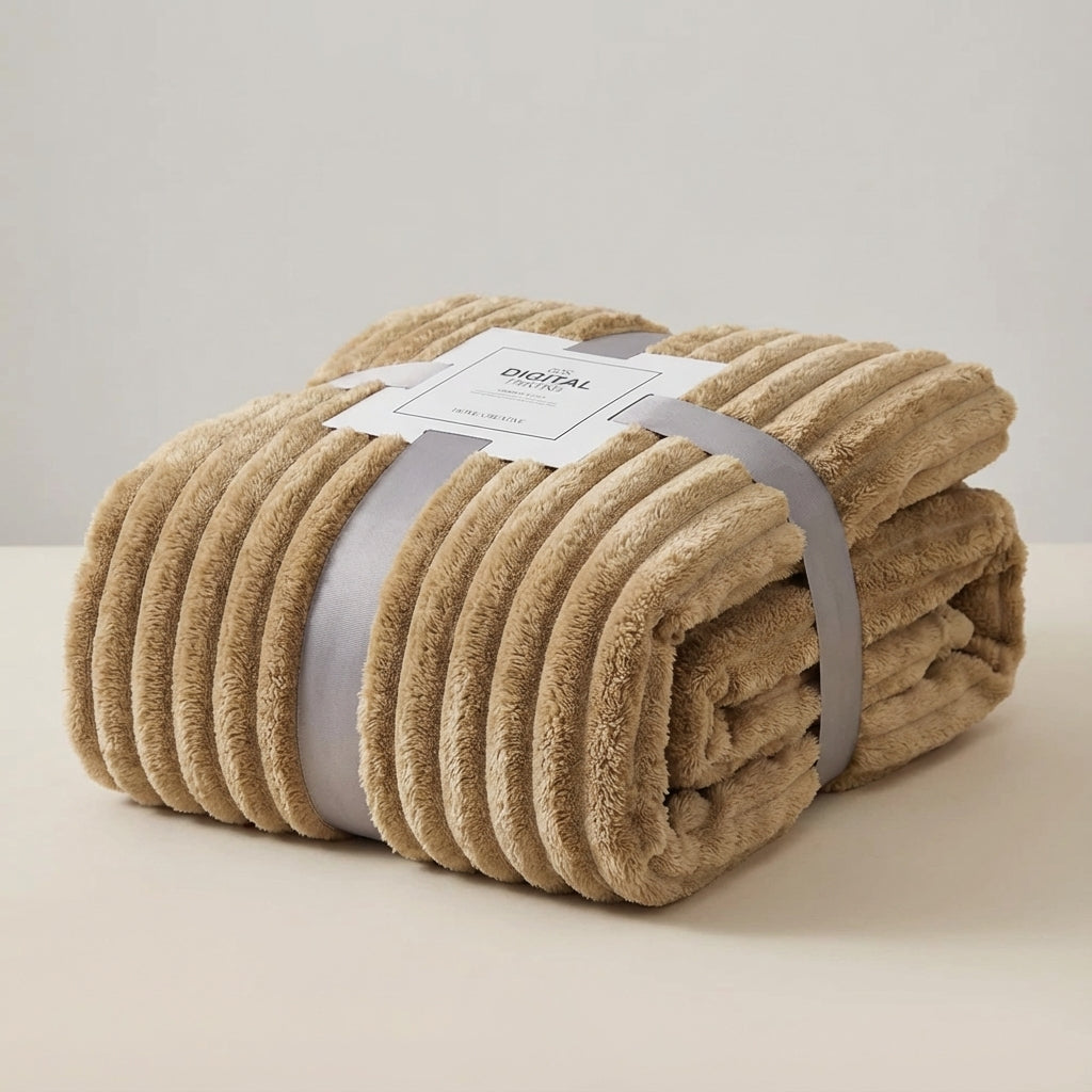 Plüsch-Wurfdecke dickes Strickmaterial weich warm pillingresistent