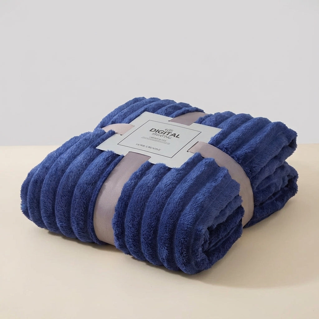 Plüsch-Wurfdecke dickes Strickmaterial weich warm pillingresistent