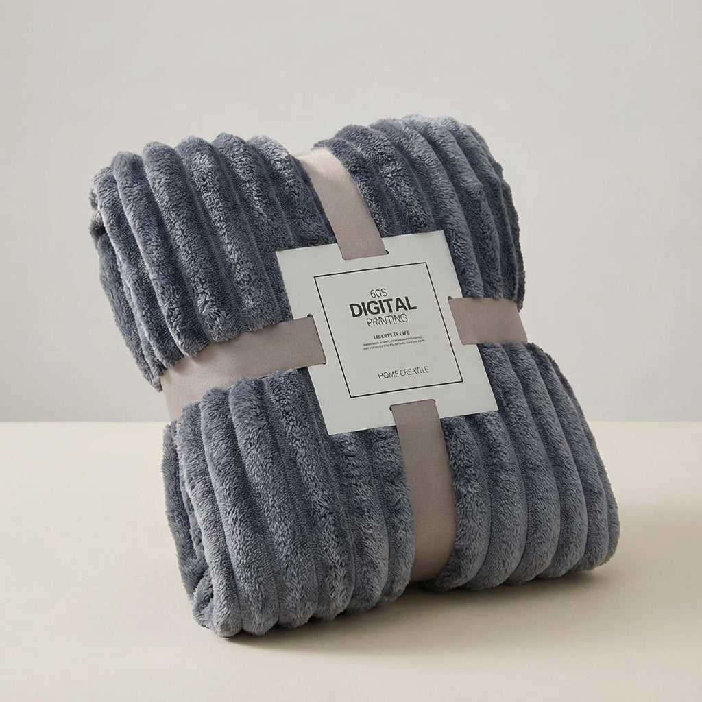 Plüsch-Wurfdecke dickes Strickmaterial weich warm pillingresistent