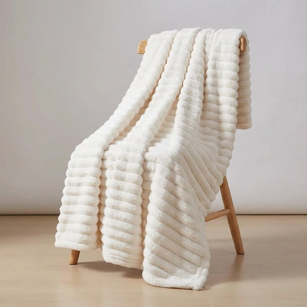 Plüsch-Wurfdecke dickes Strickmaterial weich warm pillingresistent