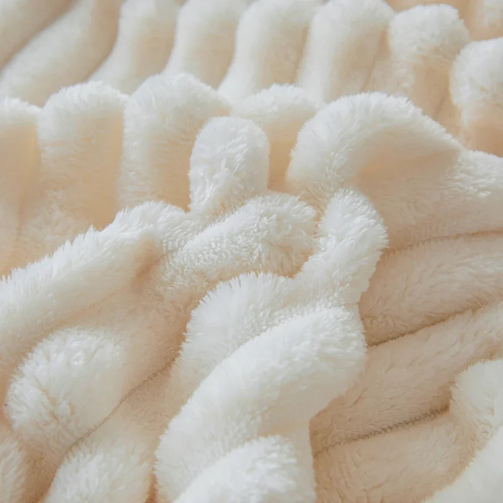Plüsch-Wurfdecke dickes Strickmaterial weich warm pillingresistent
