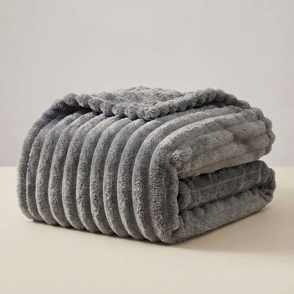 Plüsch-Wurfdecke dickes Strickmaterial weich warm pillingresistent