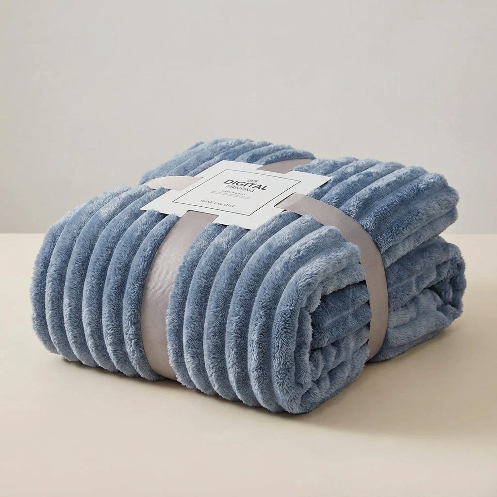 Plüsch-Wurfdecke dickes Strickmaterial weich warm pillingresistent