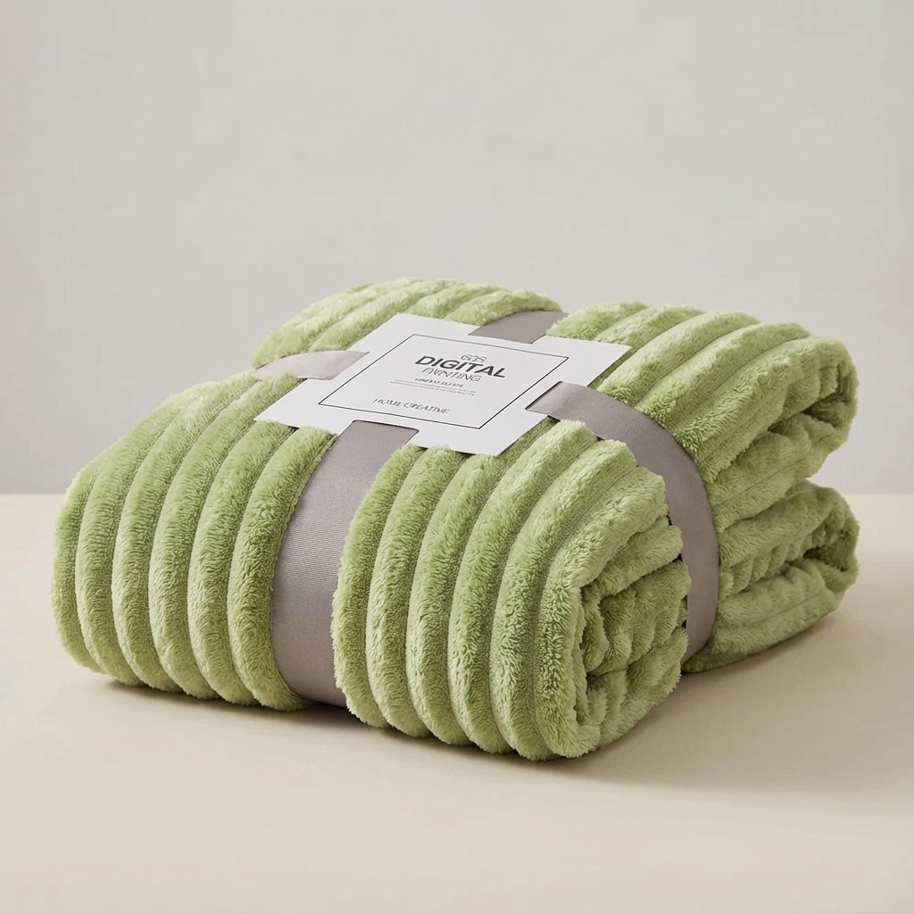 Plüsch-Wurfdecke dickes Strickmaterial weich warm pillingresistent