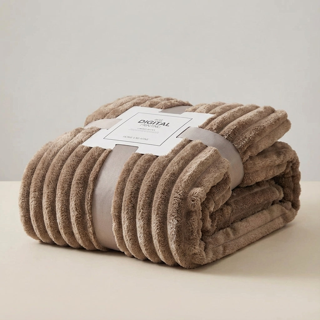 Plüsch-Wurfdecke dickes Strickmaterial weich warm pillingresistent