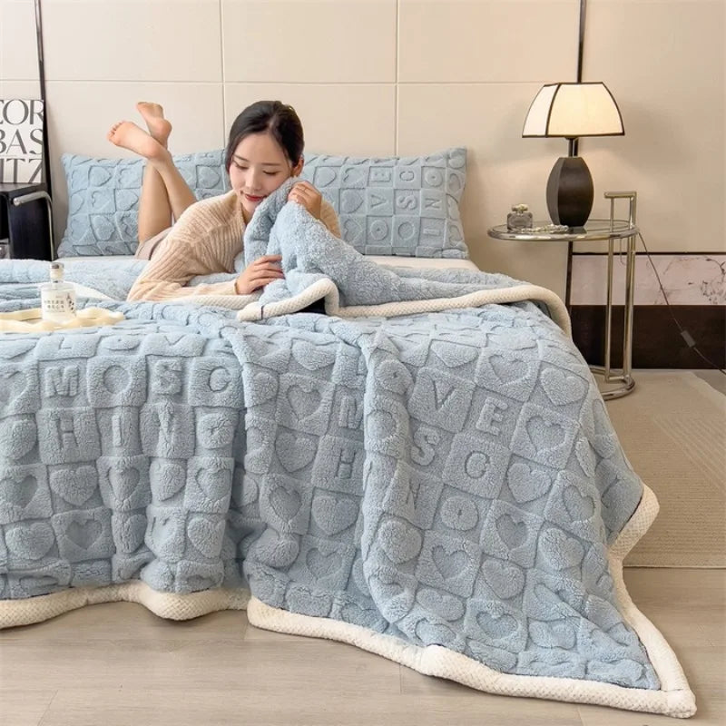 Leichte umkehrbare Wurfdecke mit flauschigem gestepptem Design