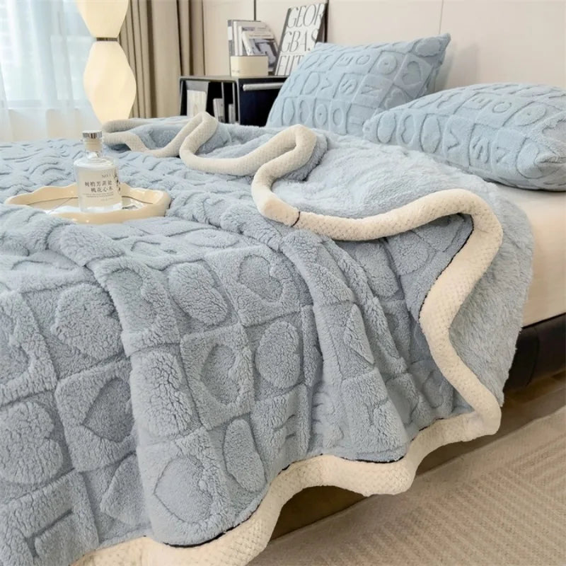 Leichte umkehrbare Wurfdecke mit flauschigem gestepptem Design