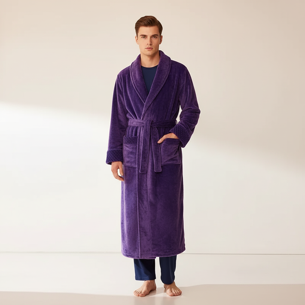 Übergroßer Flausch-Bademantel wolkenweich warm lang Unisex