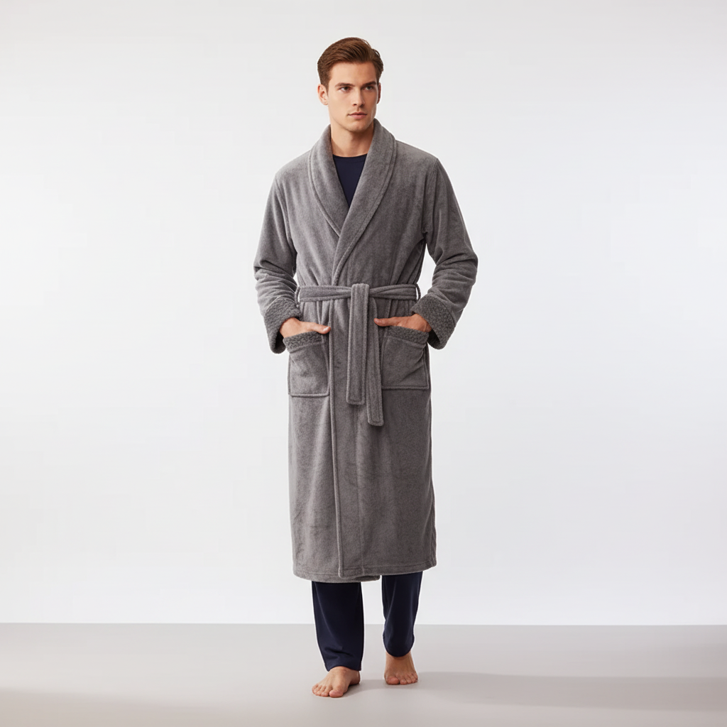 Übergroßer Flausch-Bademantel wolkenweich warm lang Unisex