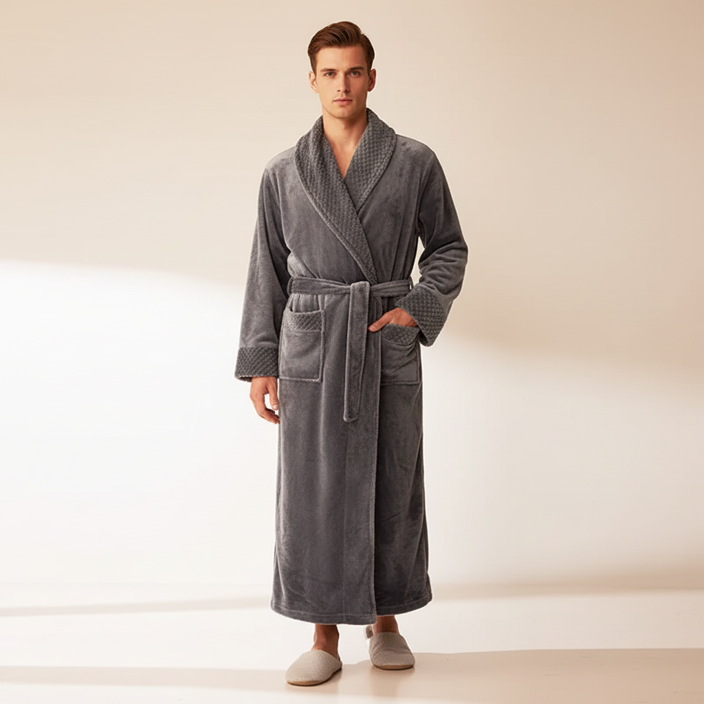 Übergroßer Flausch-Bademantel wolkenweich warm lang Unisex