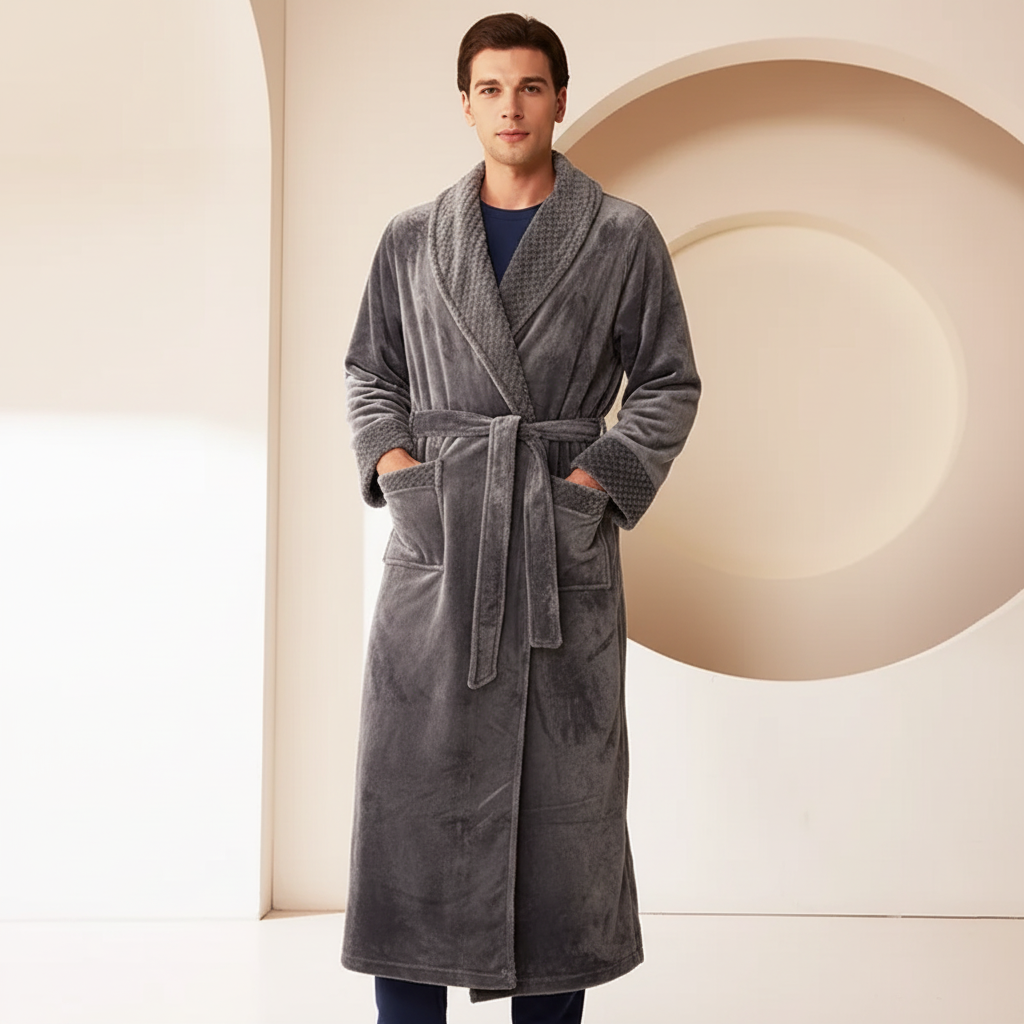 Übergroßer Flausch-Bademantel wolkenweich warm lang Unisex