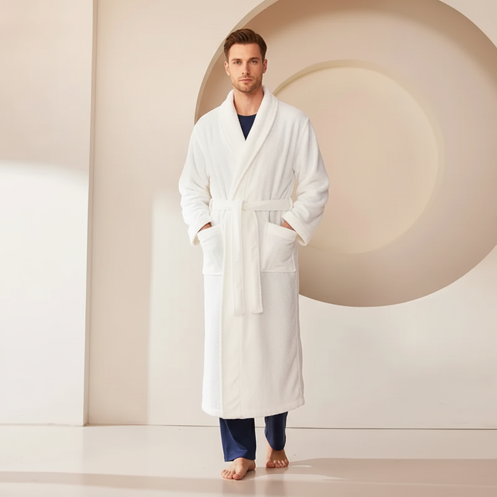 Übergroßer Flausch-Bademantel wolkenweich warm lang Unisex