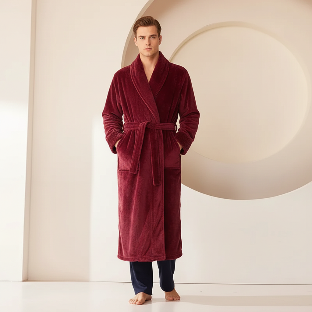 Übergroßer Flausch-Bademantel wolkenweich warm lang Unisex