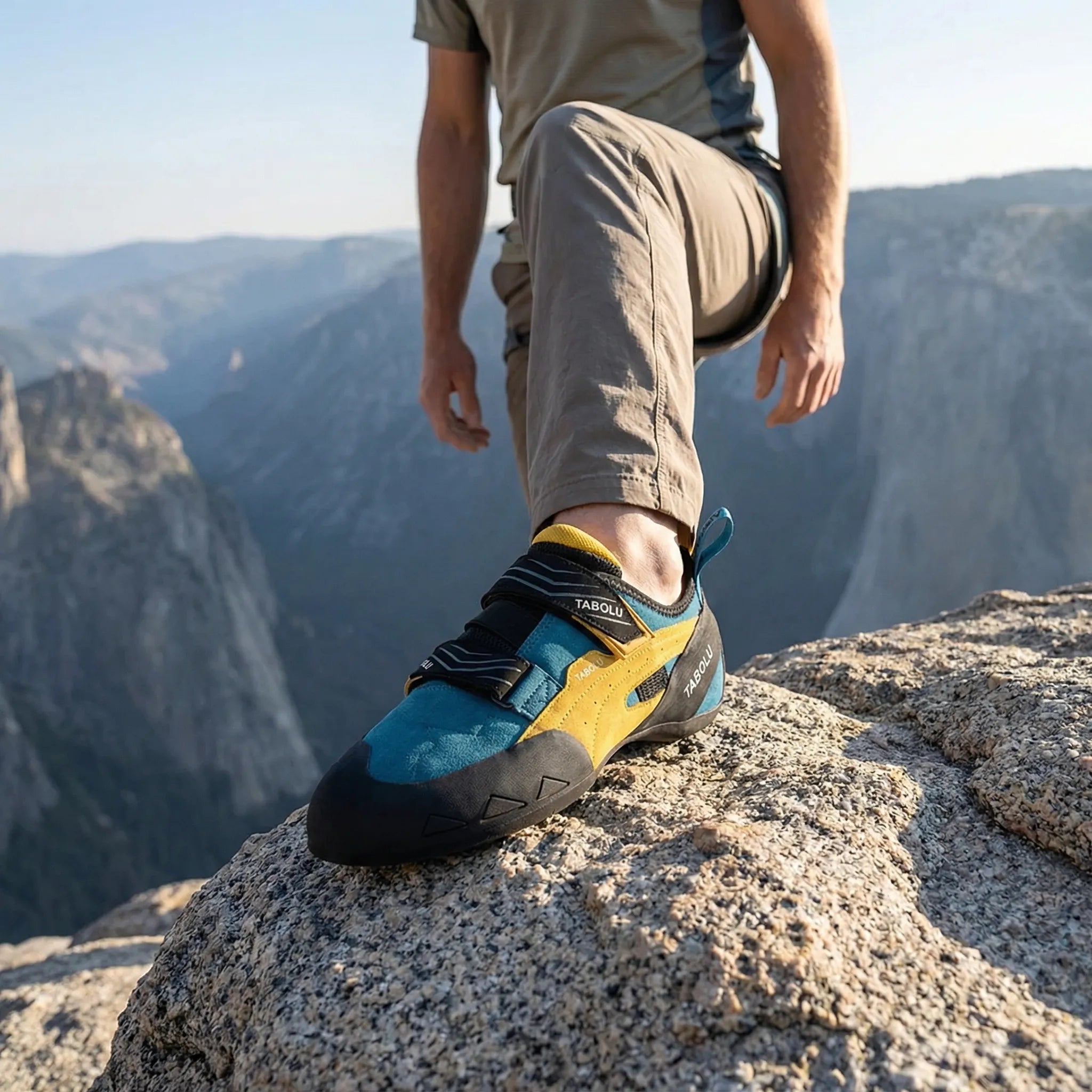 Herren Kletterschuh mit Klettverschluss rutschfest atmungsaktiv