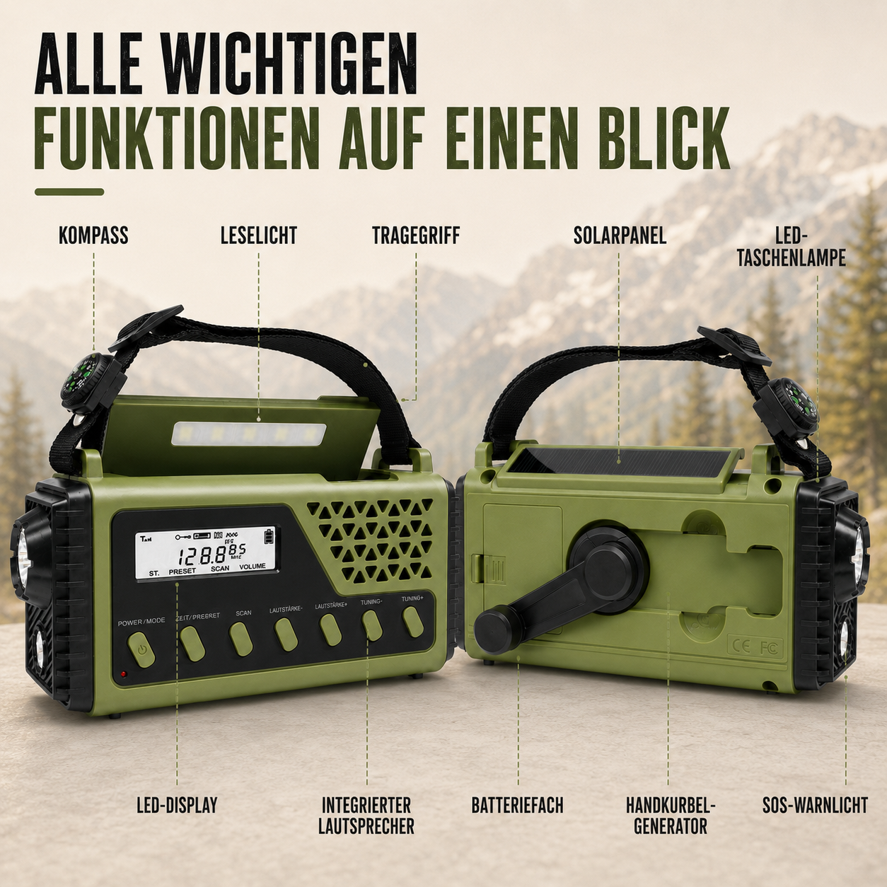 Nordspur | Crankonix Handkurbel-Notfallradio