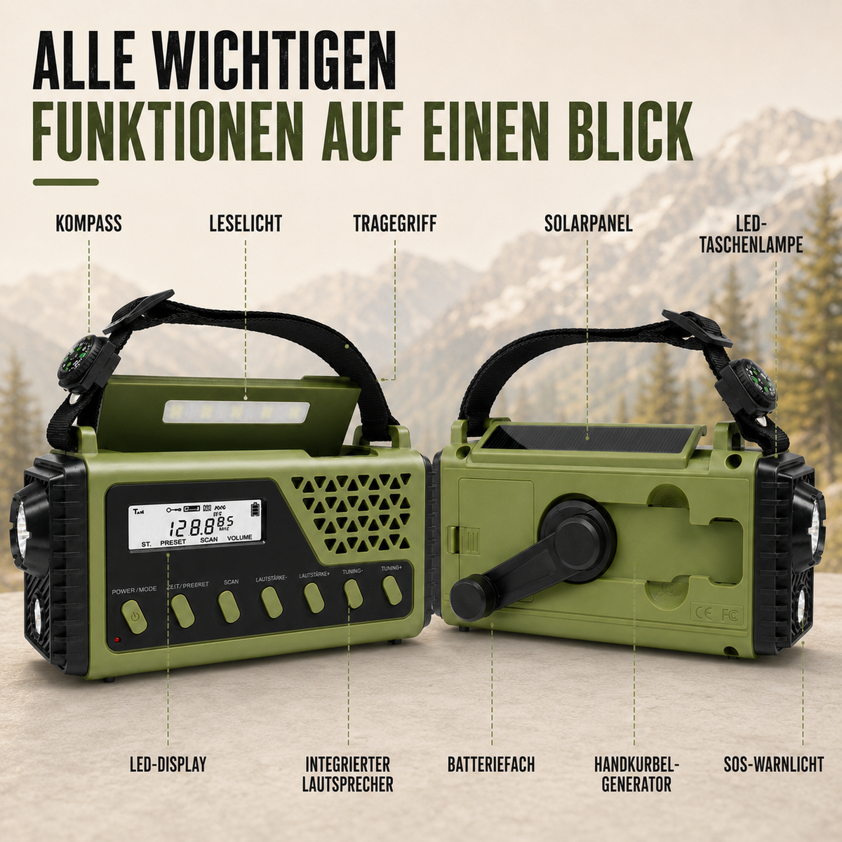 Nordspur | Crankonix Handkurbel-Notfallradio