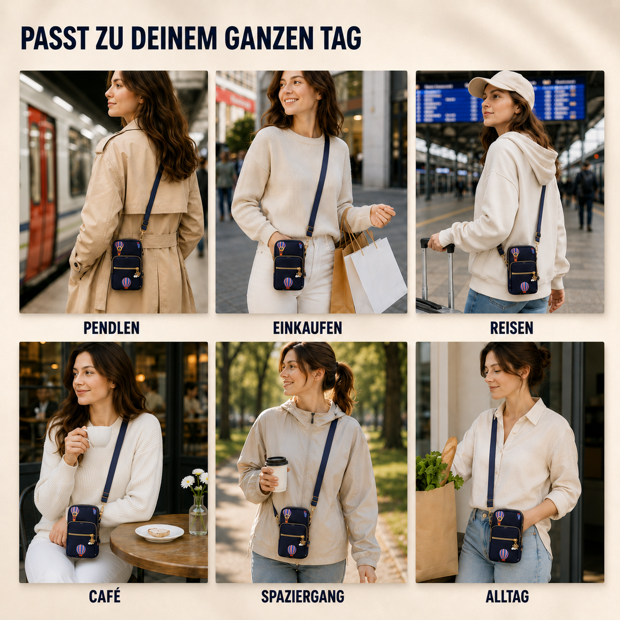 Nordspur | Crossette Kleine Zip-Umhängetasche
