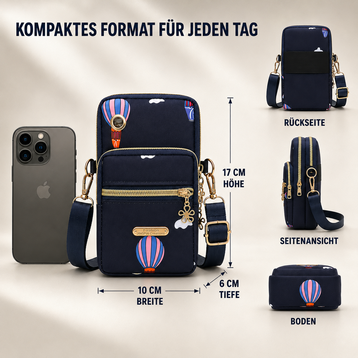 Nordspur | Crossette Kleine Zip-Umhängetasche