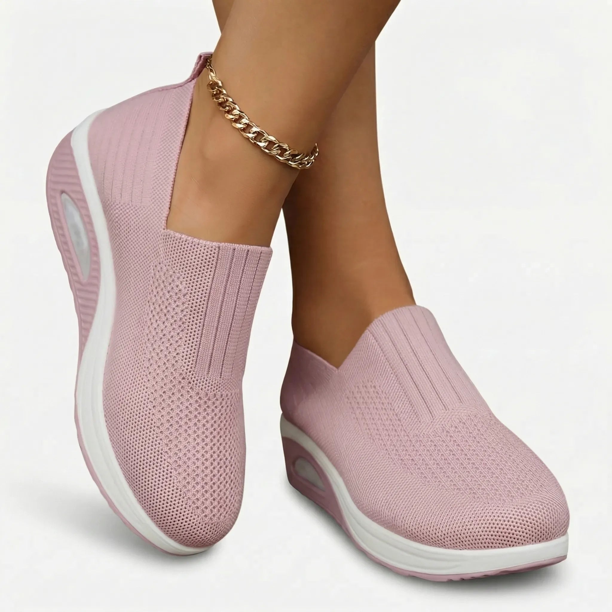 Damen-Slip-On-Keilabsatzschuh mit luftgepolsterter Sohle rutschfest